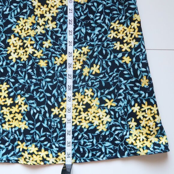 ZARA Basic Floral Ruffle Sleeve Mini Dress Blue Yellow Medium - Picture 11 of 14